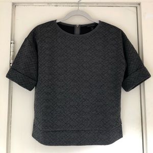 Banana Republic Quilted Sweater Gray XS